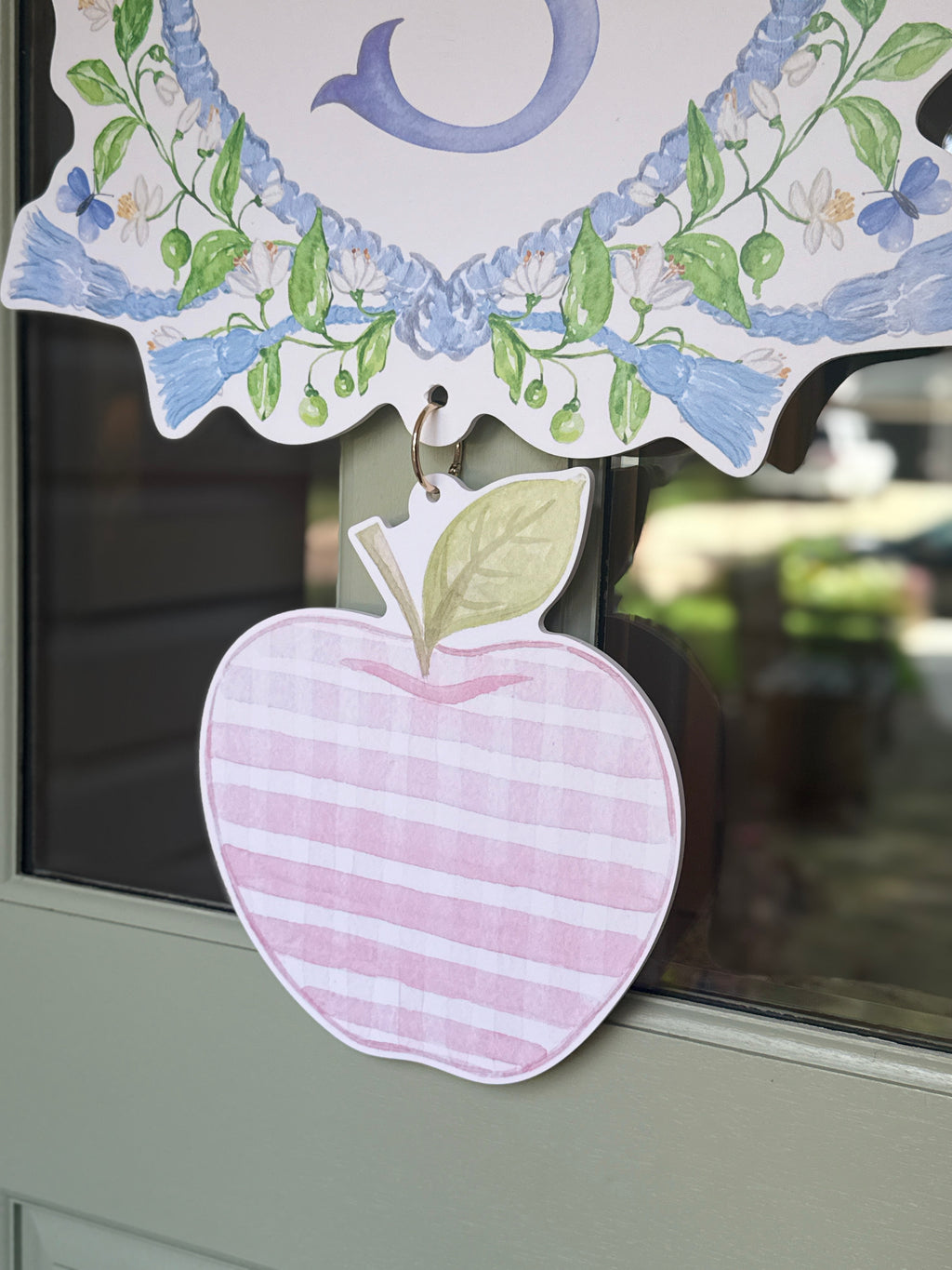Gingham Heart Crest Charm