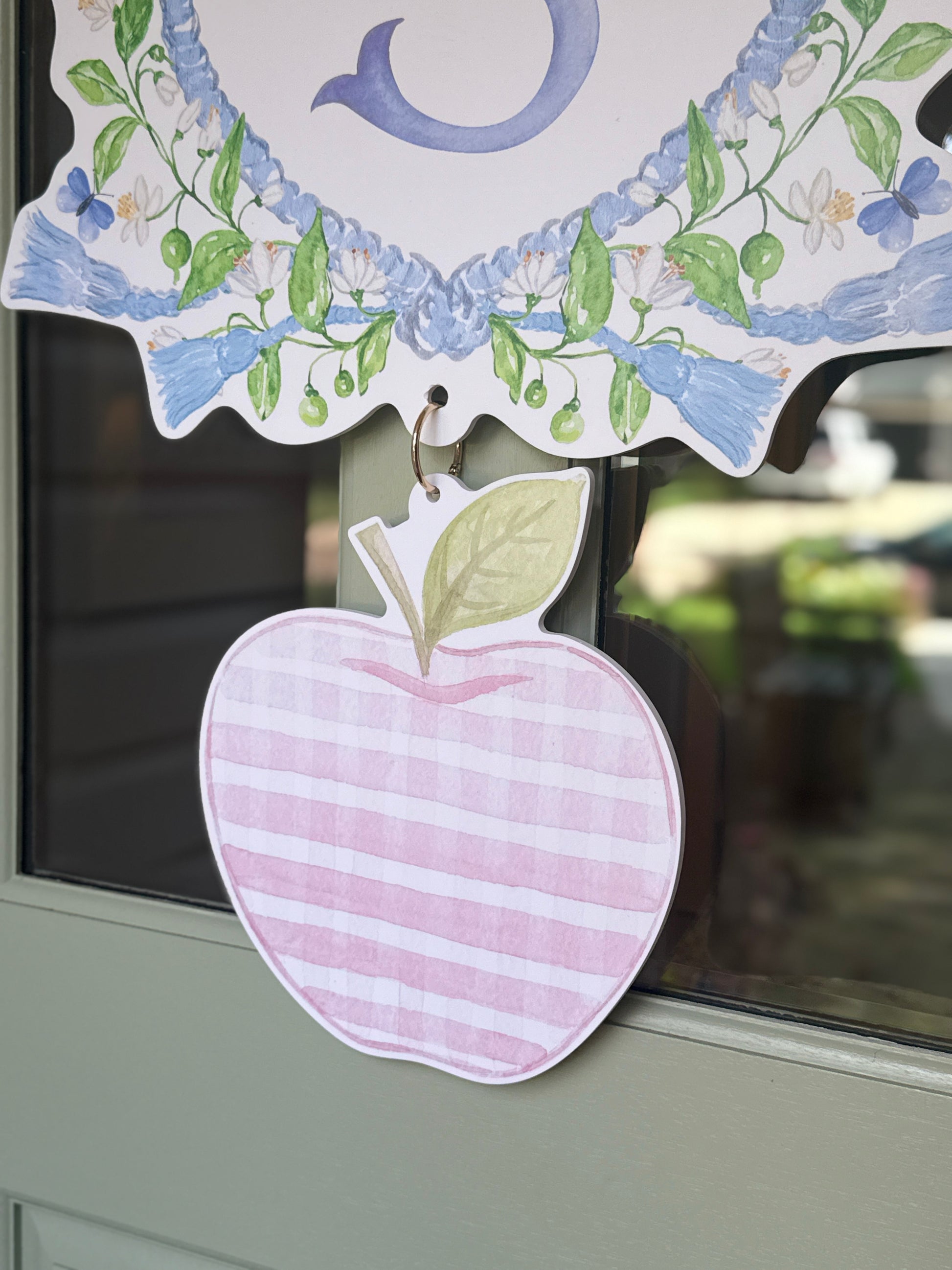 Gingham Heart Crest Charm