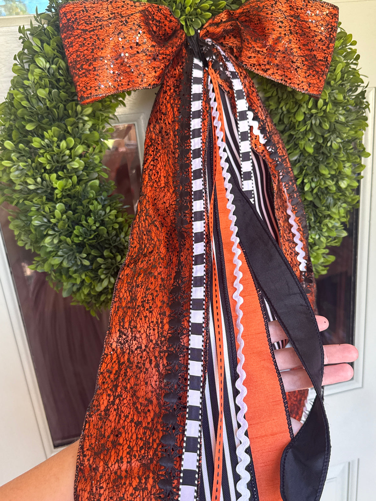 Premium Orange Web Wreath Ribbon