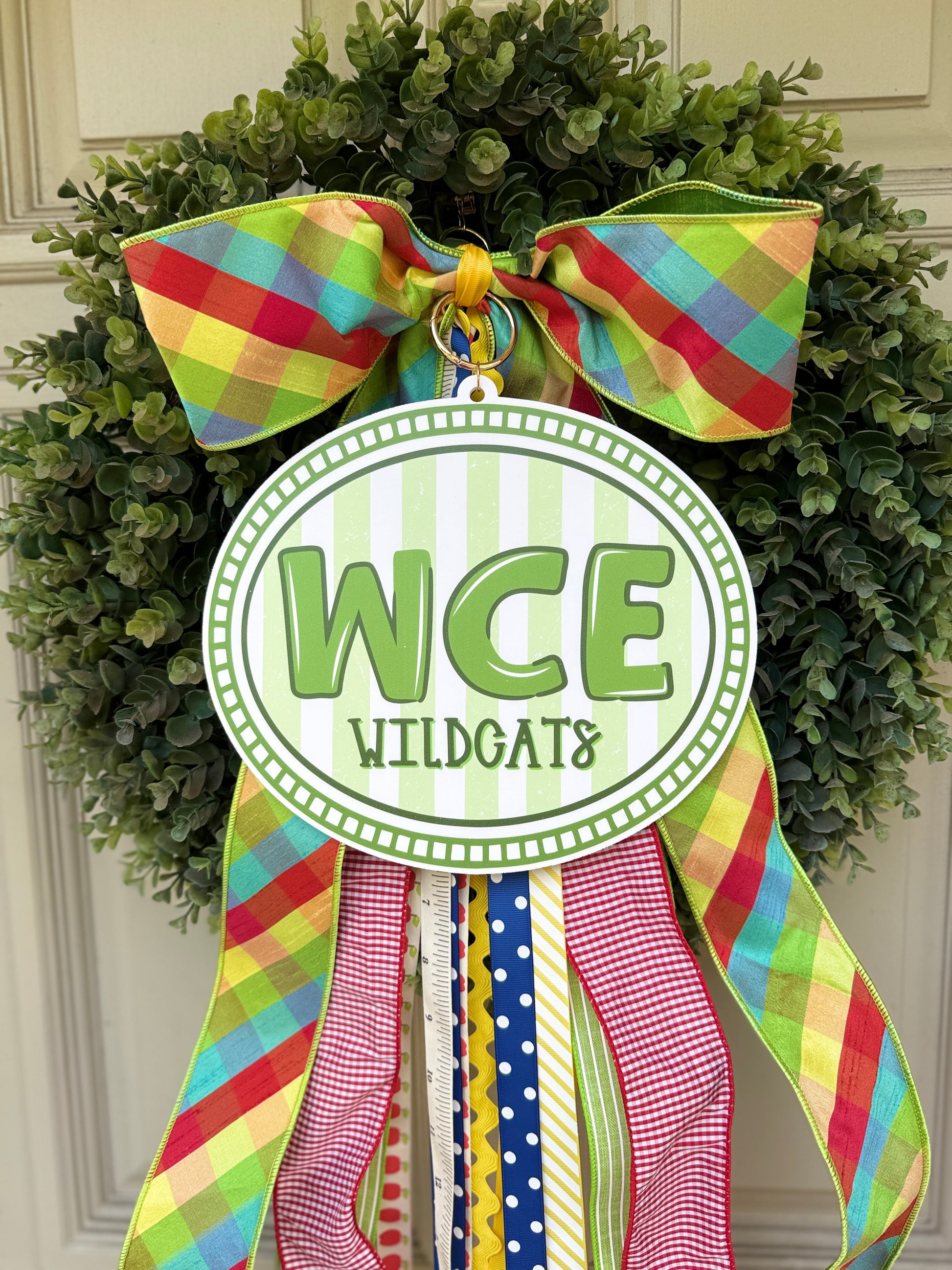 Striped School Wreath Charm