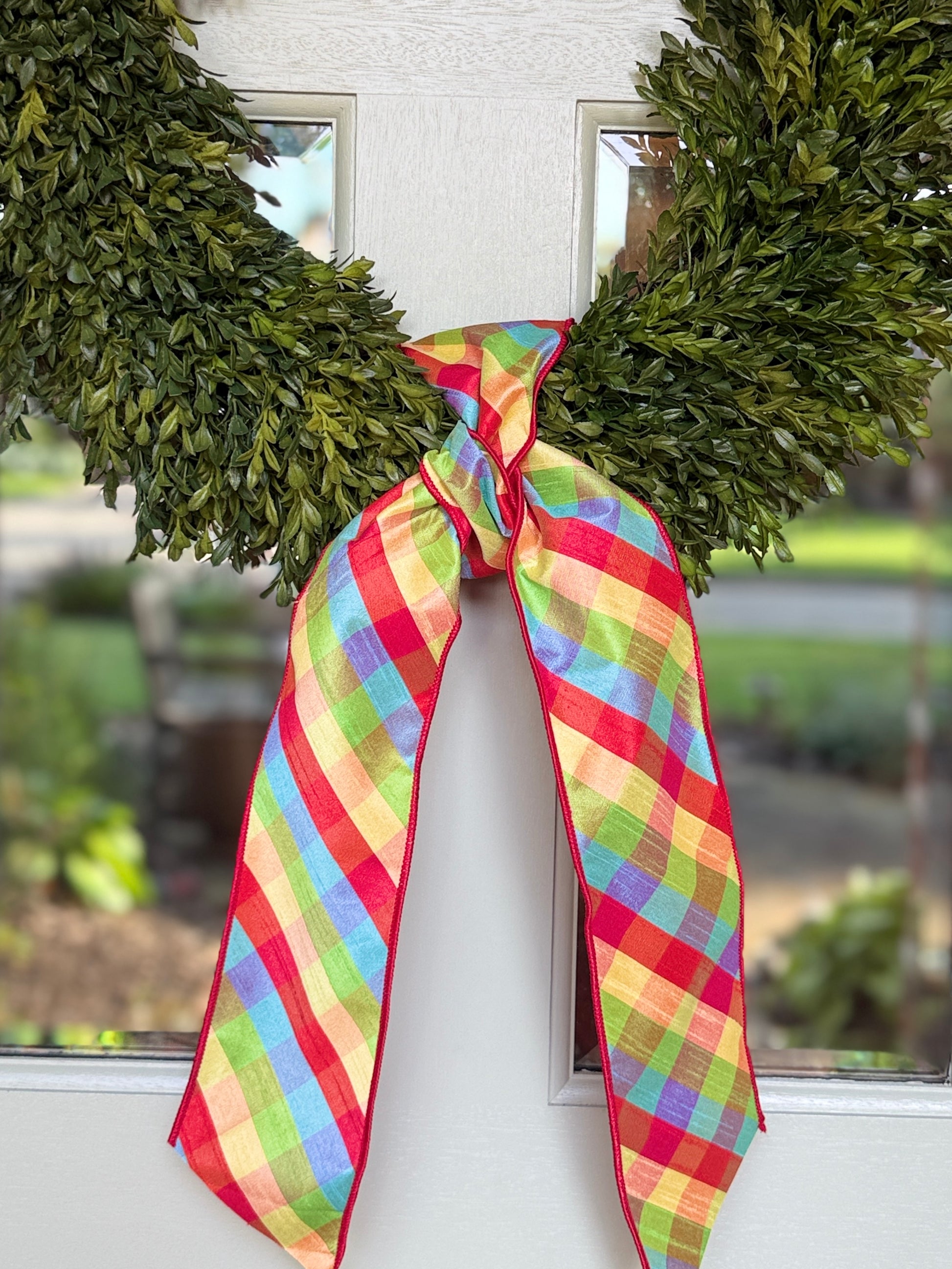 Primary Plaid Ribbon Sash