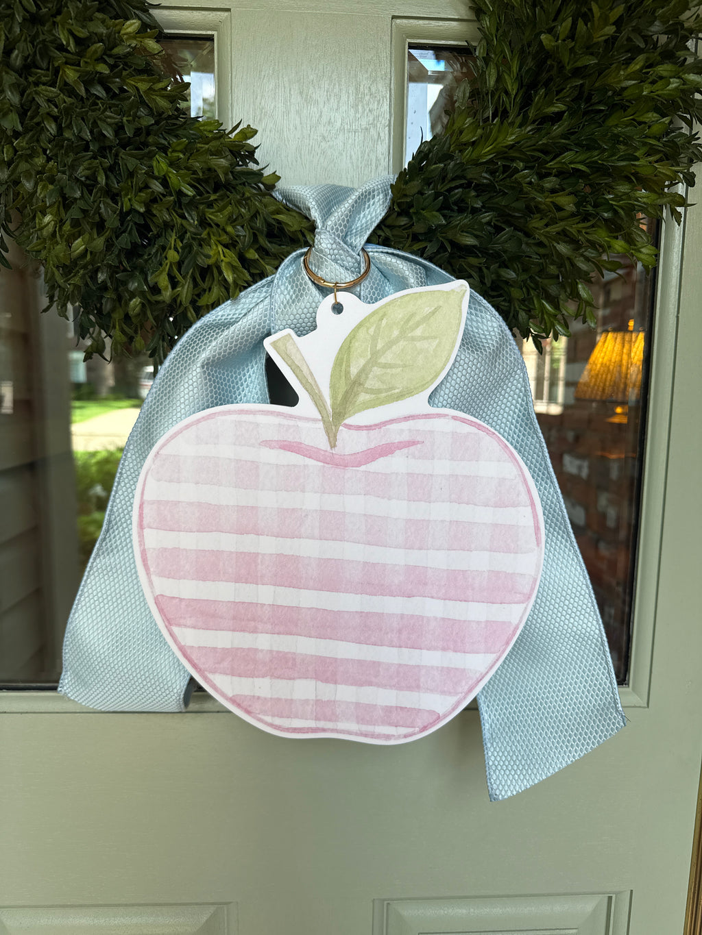 Gingham Apple Wreath Charm