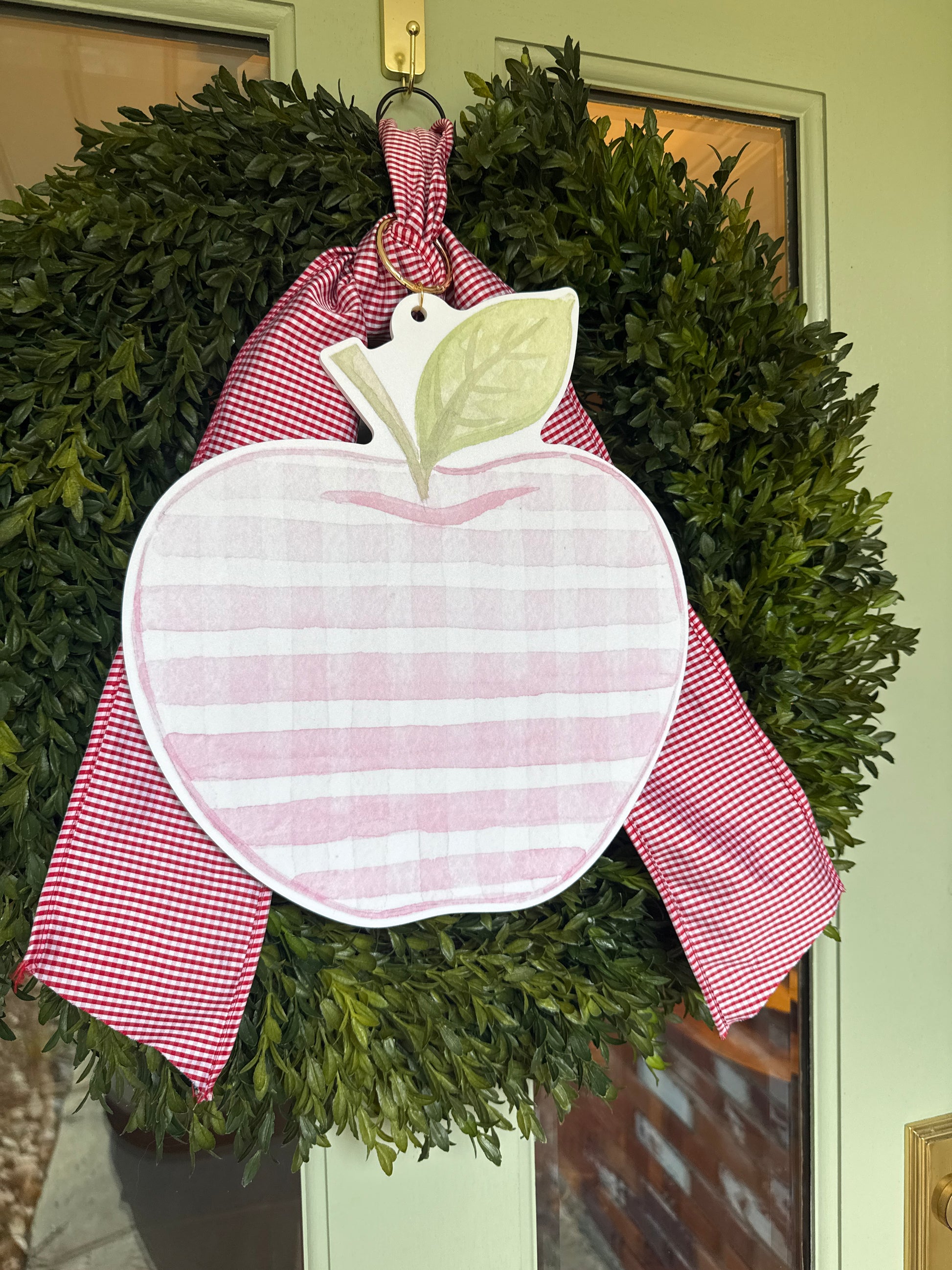 Gingham Apple Wreath Charm