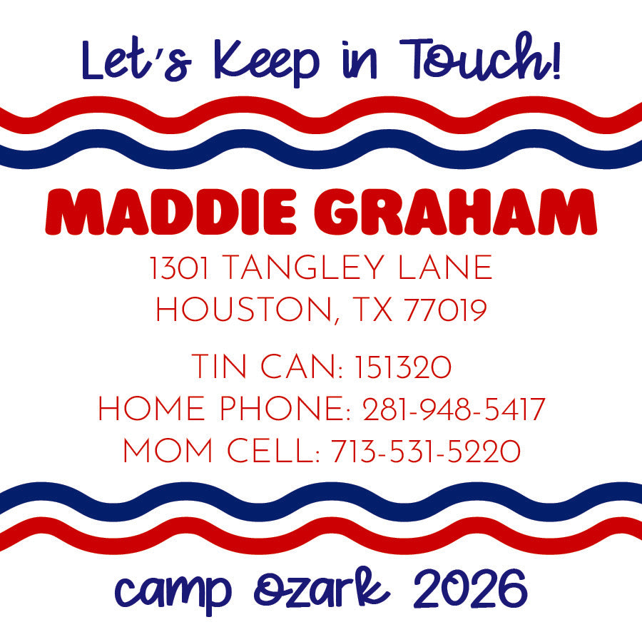 Scalloped Camp Calling Card