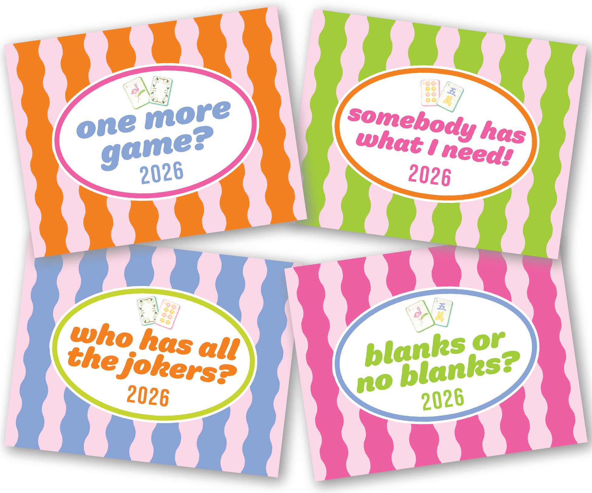 Wavy Witty Mahjong (Set of 4 styles)