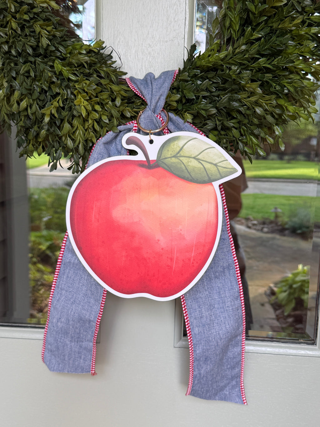 Chambray and Red Gingham Double Sided Ribbon Sash