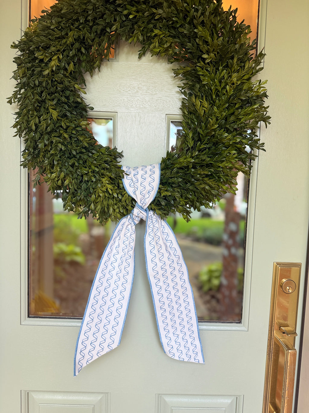Squiggle Blue Embroidered Sash