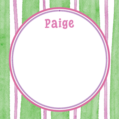 Green and Pink Stripe Square Notepad