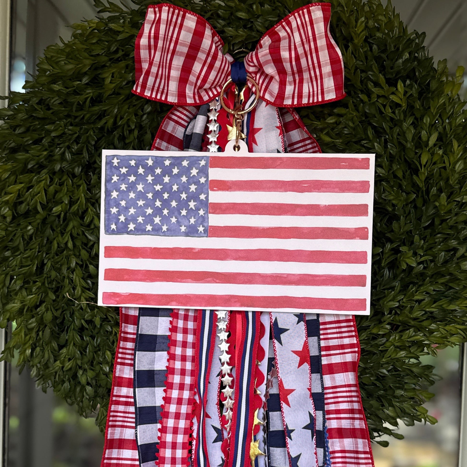 American Flag Wreath Charm