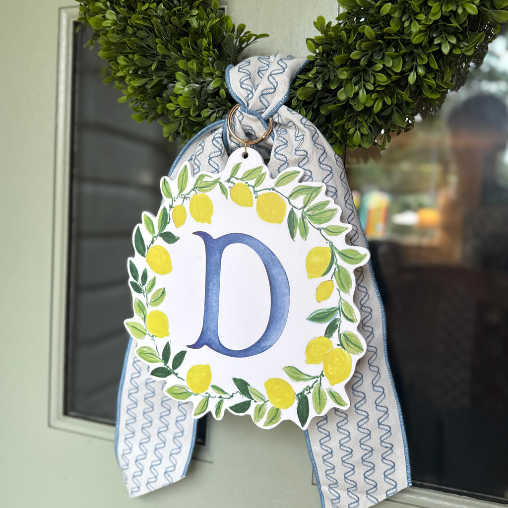 Squiggle Blue Embroidered Sash