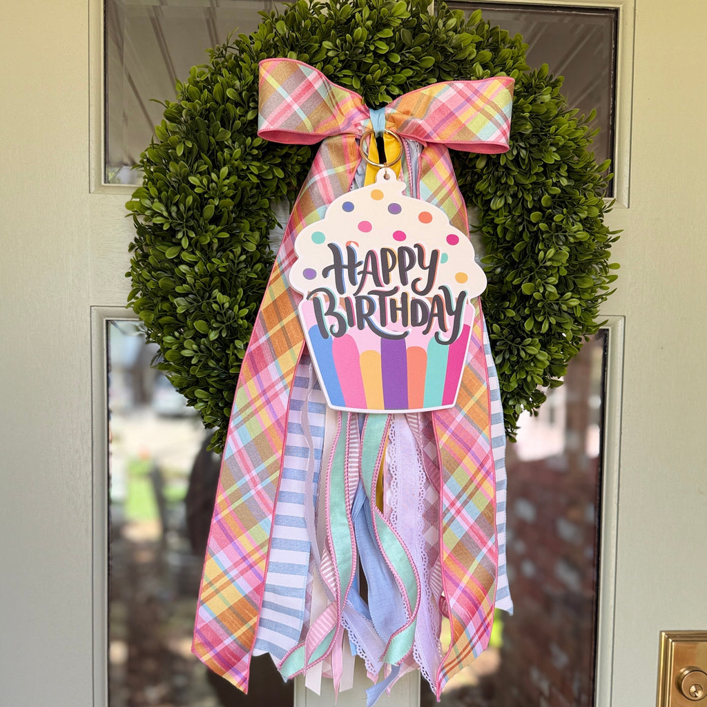 Sweet Pastels Wreath  Ribbon