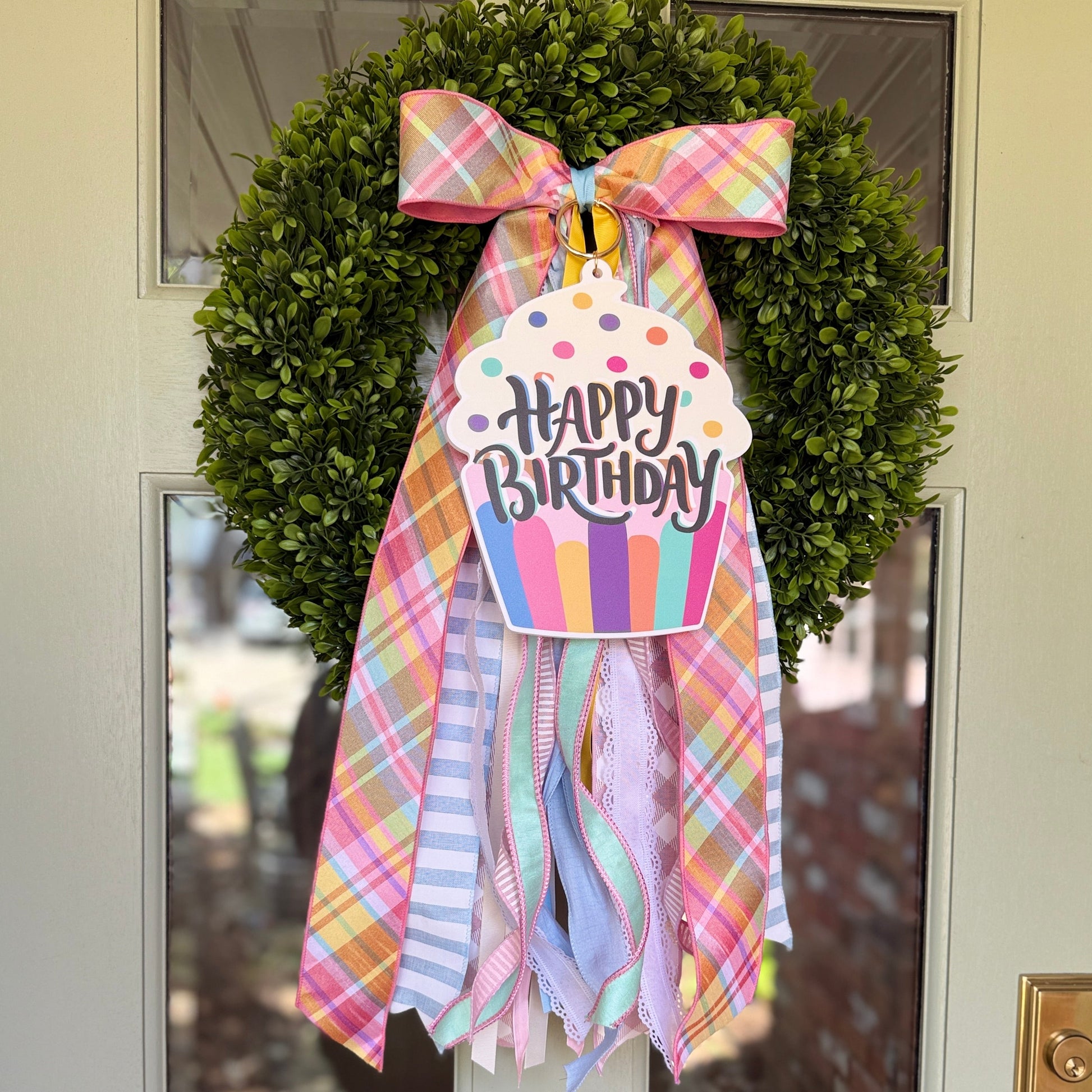 Sweet Pastels Wreath  Ribbon