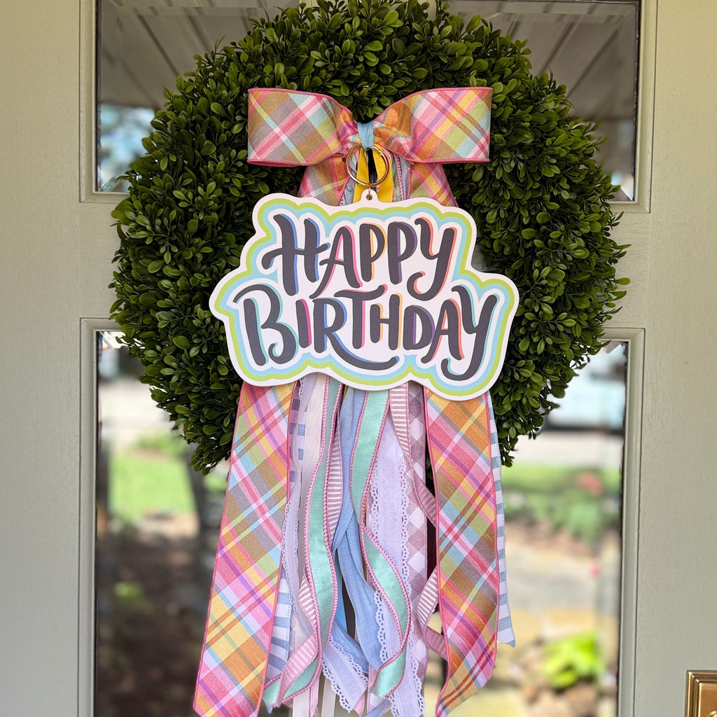 Sweet Pastels Wreath  Ribbon