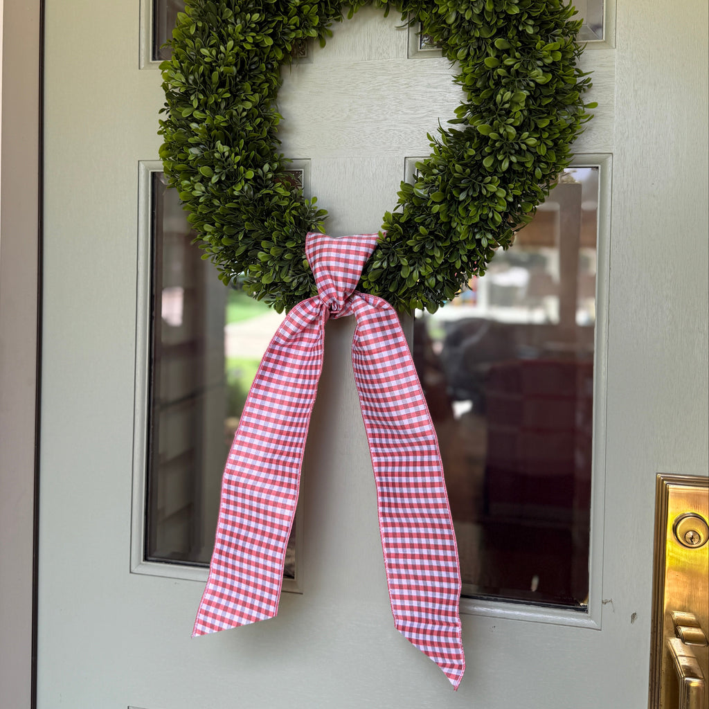Pink Plaid Ribbon Sash