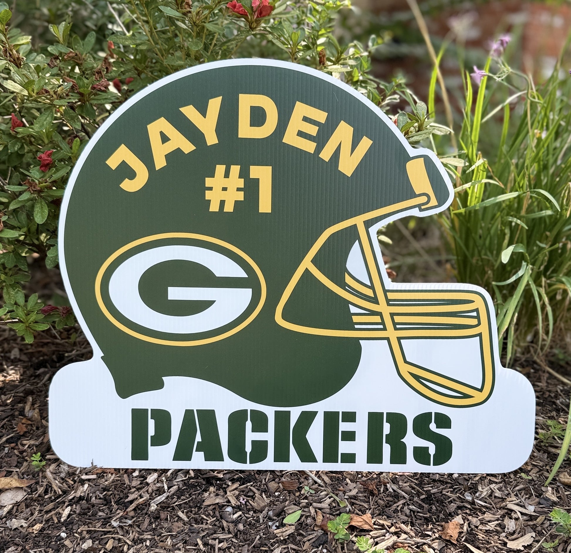 Helmet Yard Sign