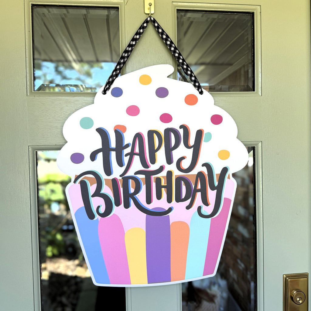 Birthday Cupcake Door Hanger