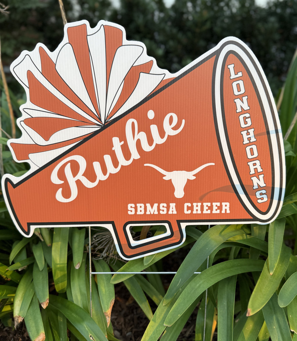 Megaphone Cheer Yard Sign