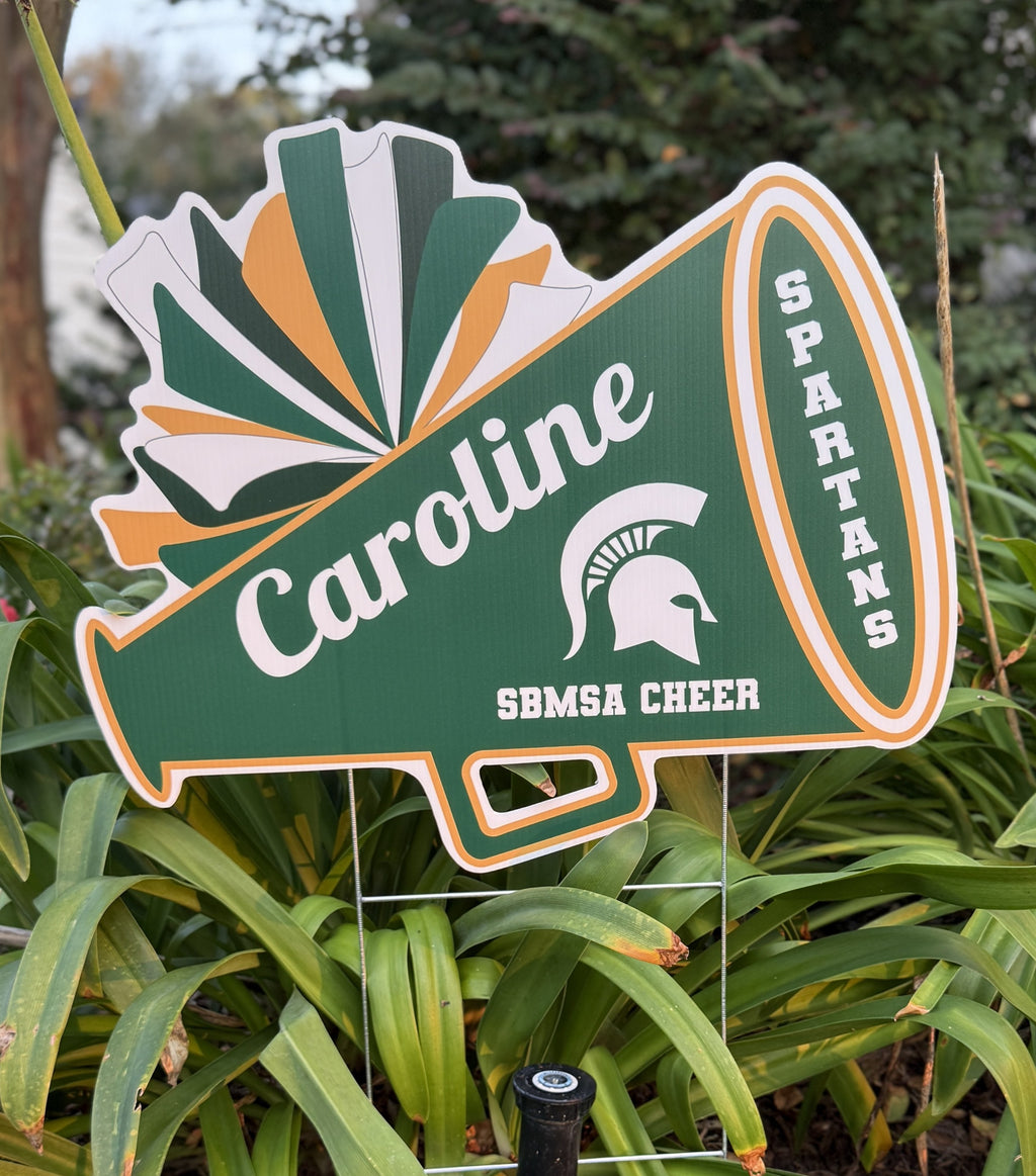 Megaphone Cheer Yard Sign