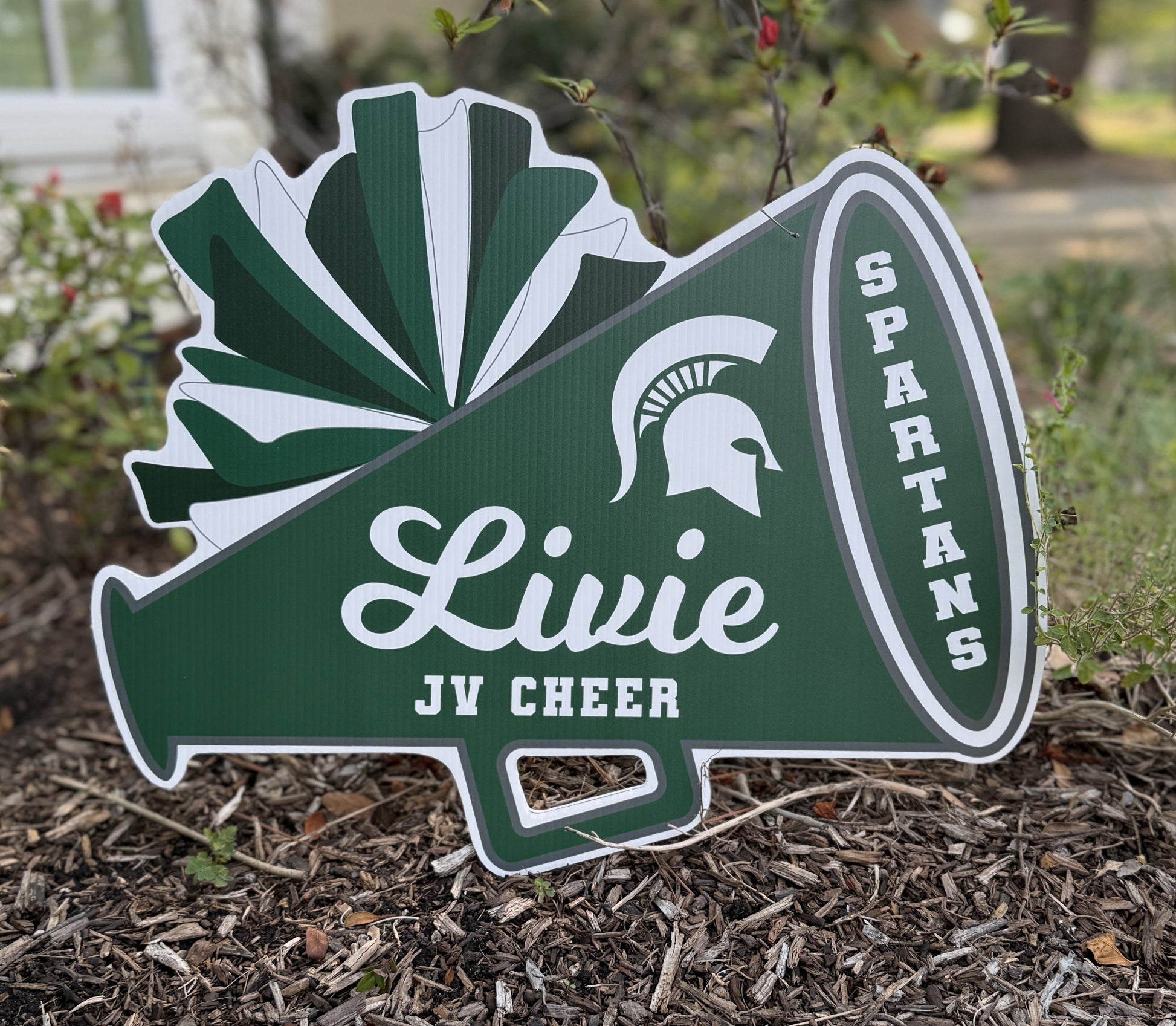 Megaphone Cheer Yard Sign
