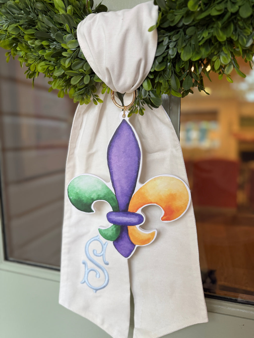 Mardi Gras Wreath Charm