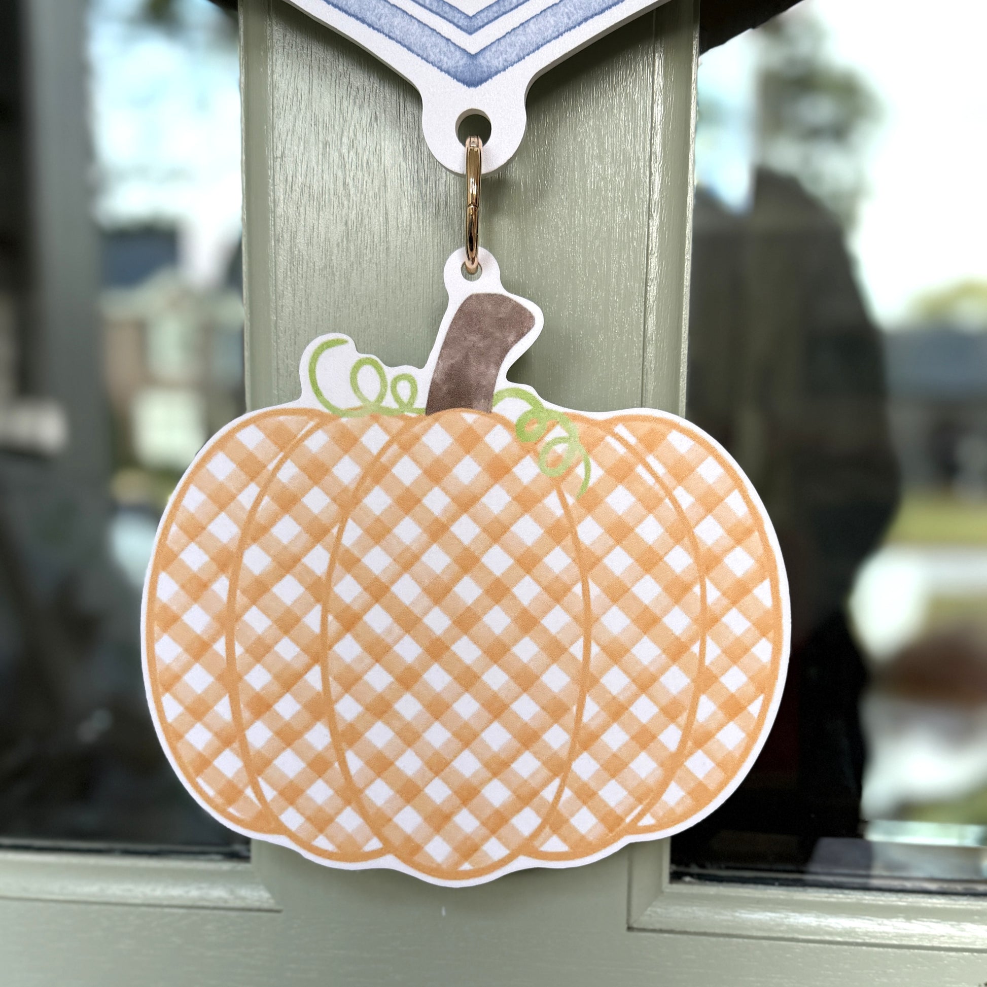 Gingham Pumpkin Crest Charm