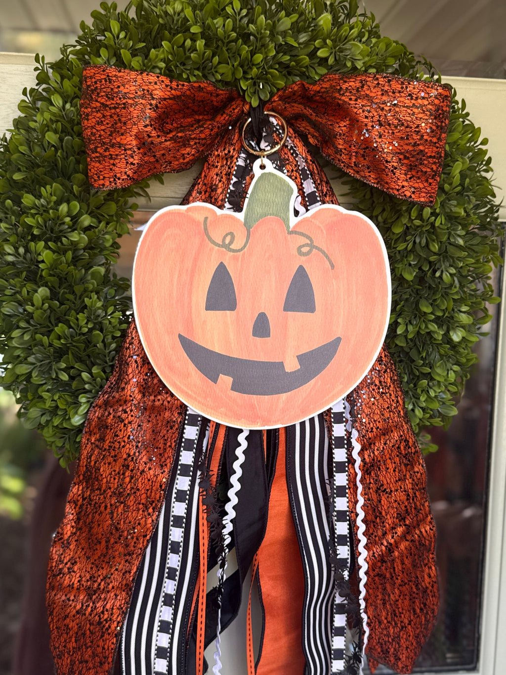 Premium Orange Web Wreath Ribbon