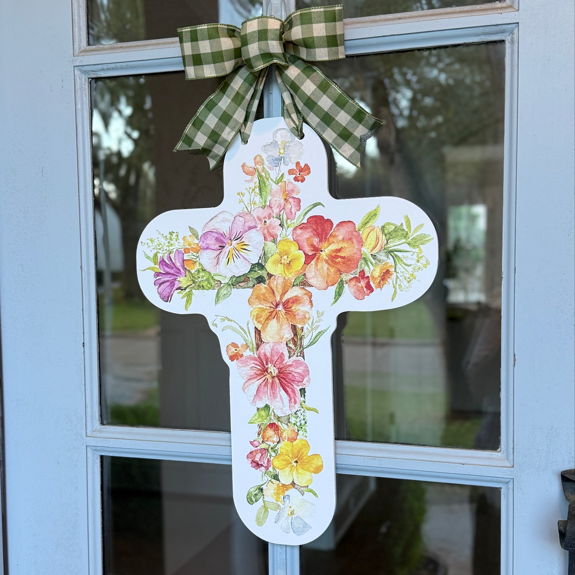 Floral Cross Door Hanger