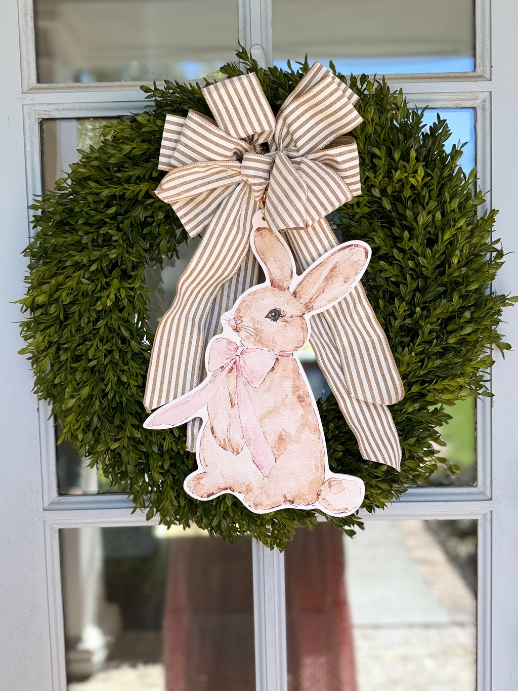 Pink Bunny Wreath Charm