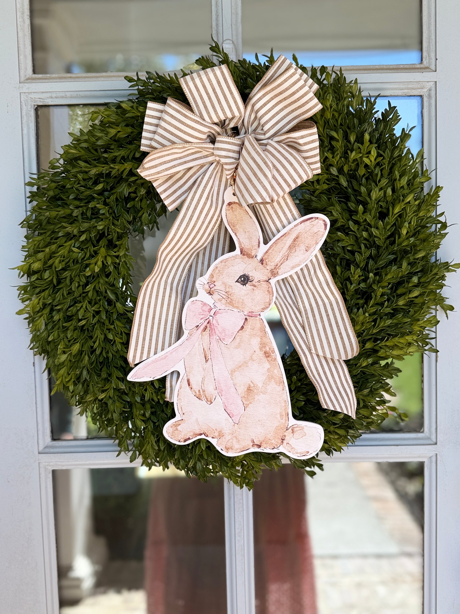 Pink Bunny Wreath Charm