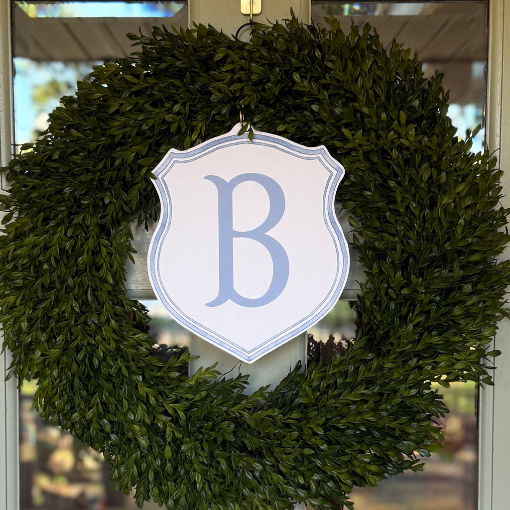 Blue Monogram Wreath Charm