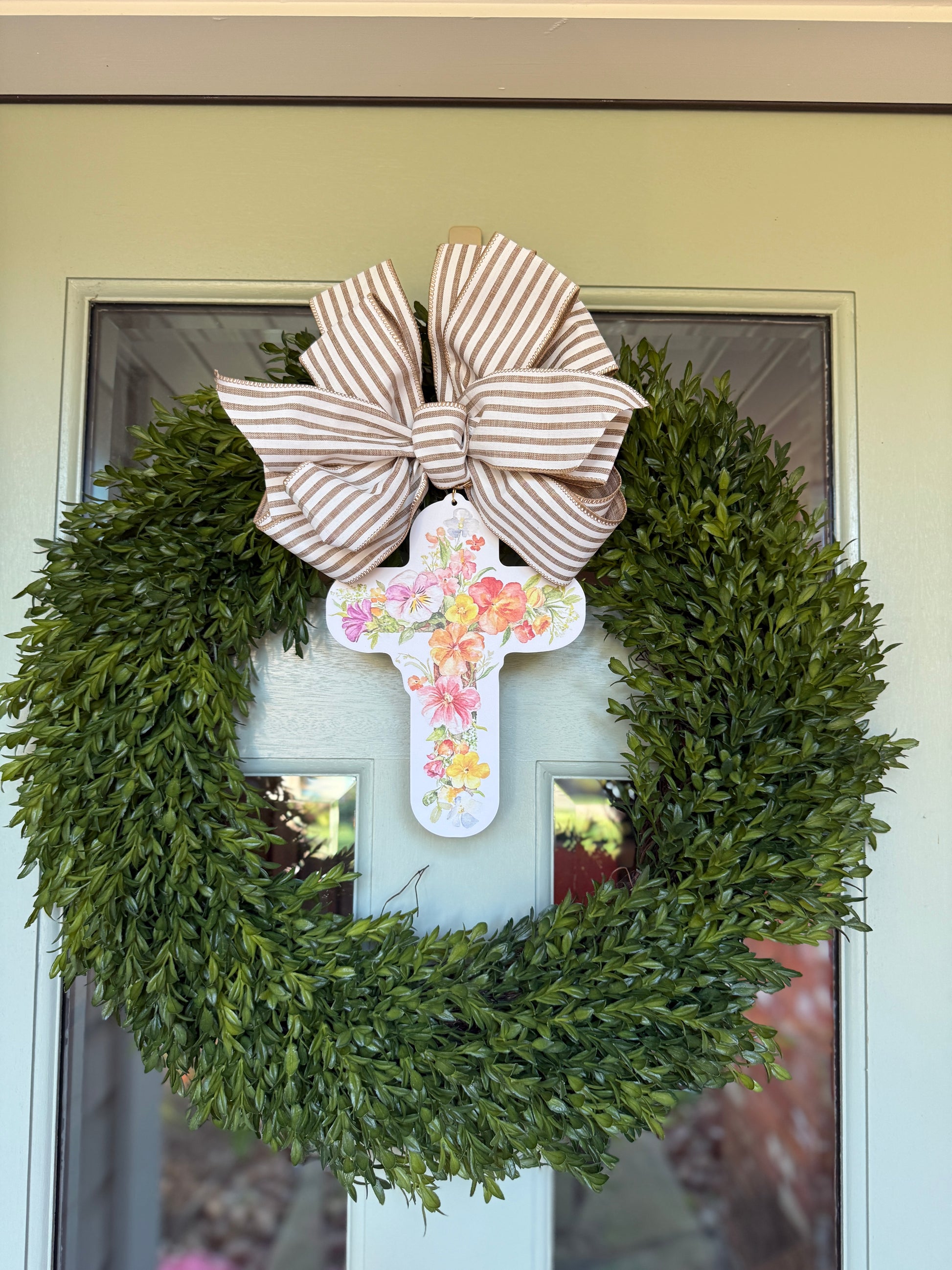 Floral Cross Wreath Charm