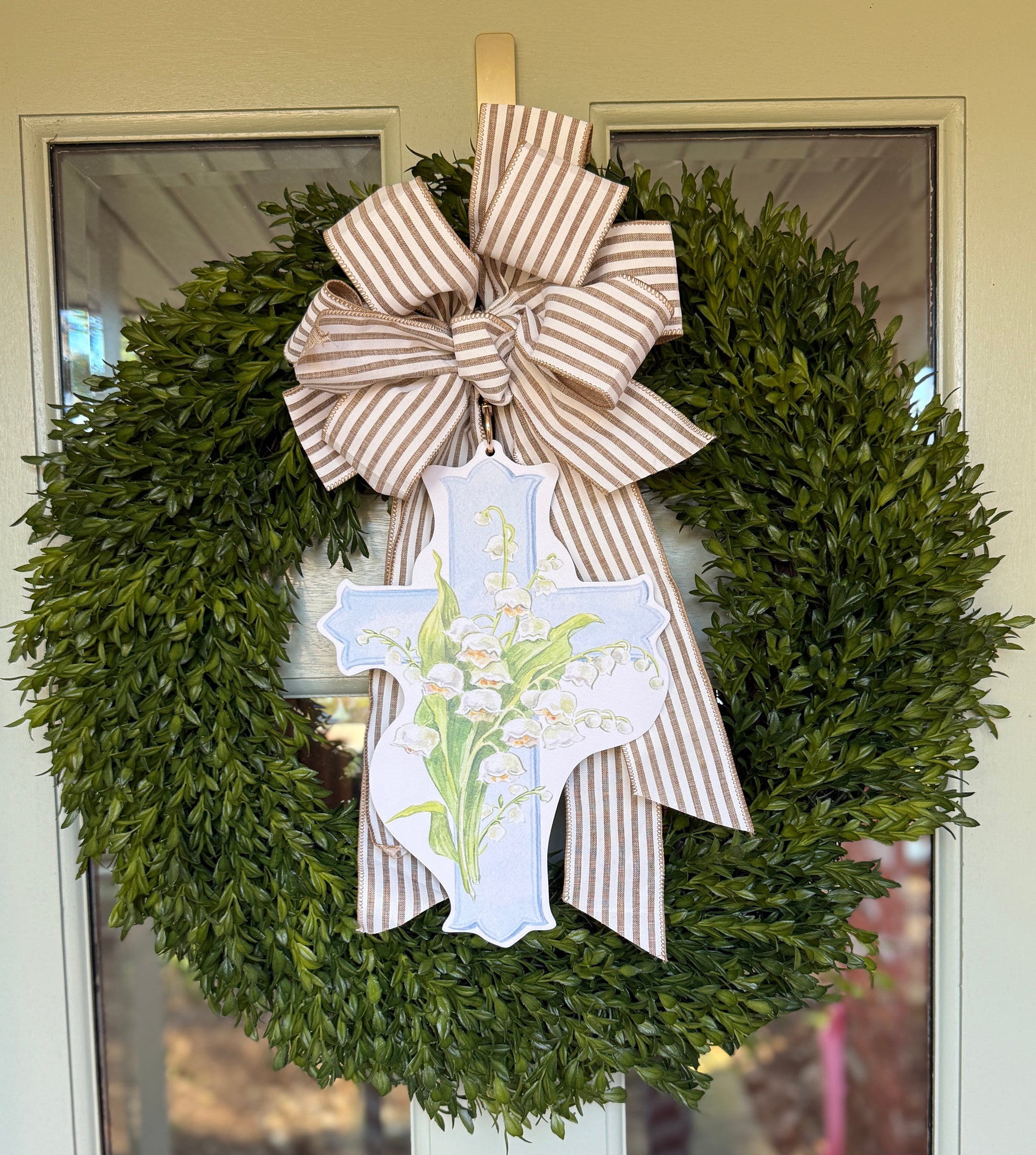 Blue Cross Wreath Charm