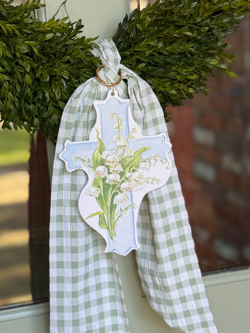 Blue Cross Wreath Charm