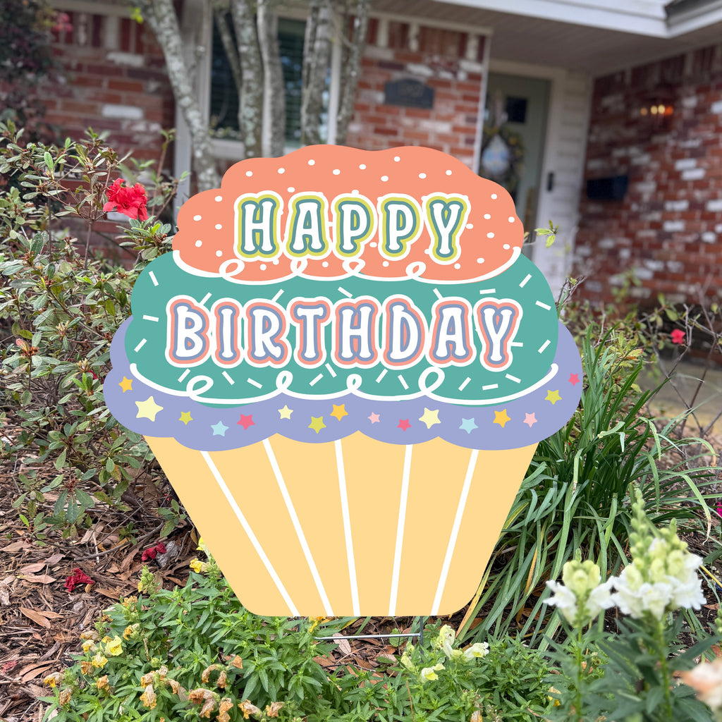 Sprinkle Cupcake Yard Sign