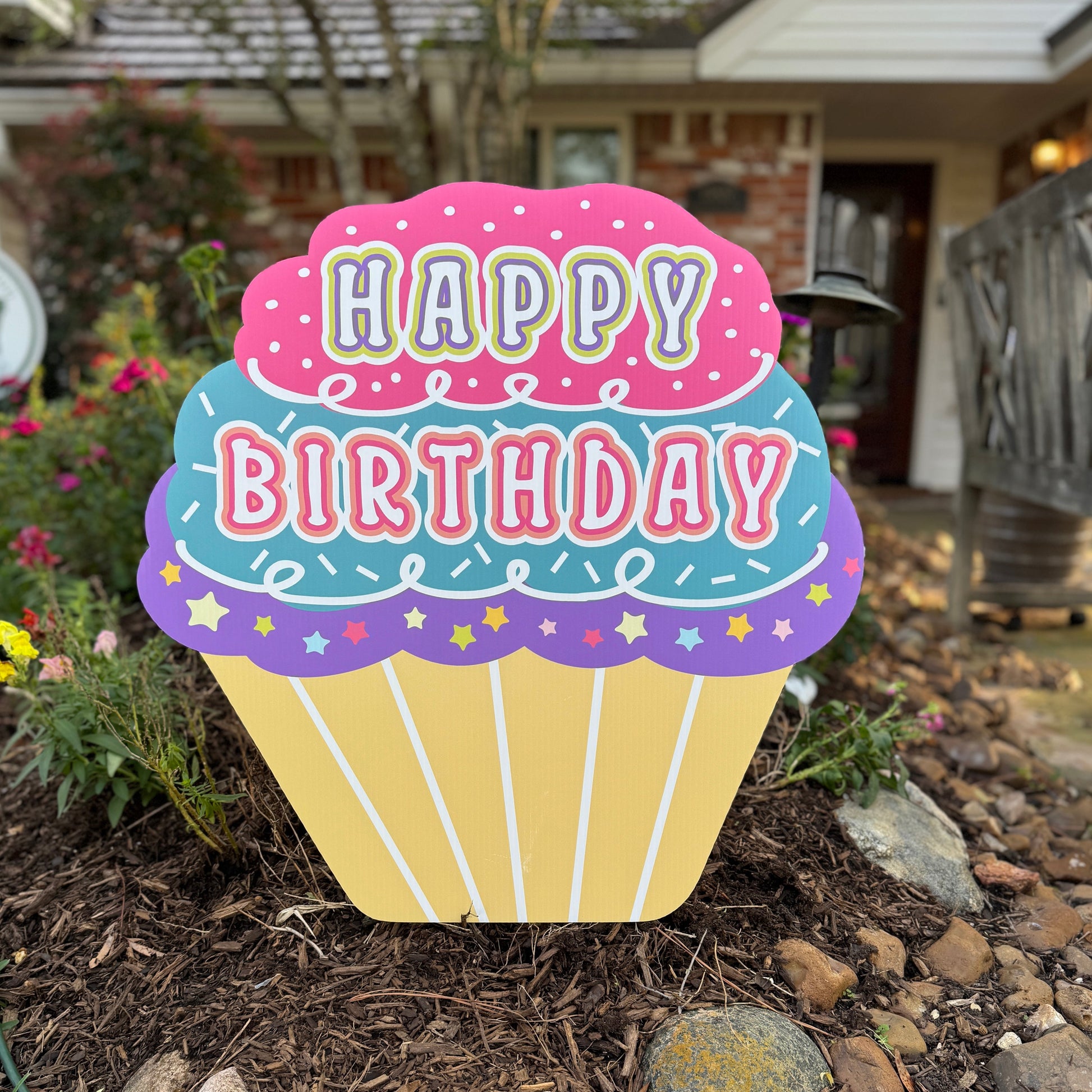 Sprinkle Cupcake Yard Sign