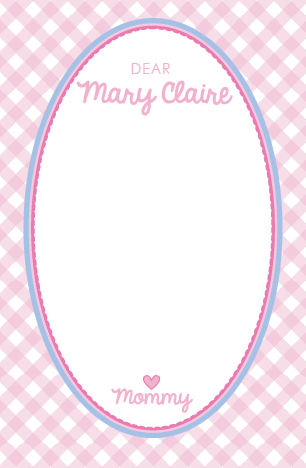 Pink Gingham Lunchbox Notes
