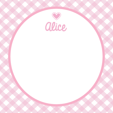 Pink Gingham Square Notepad