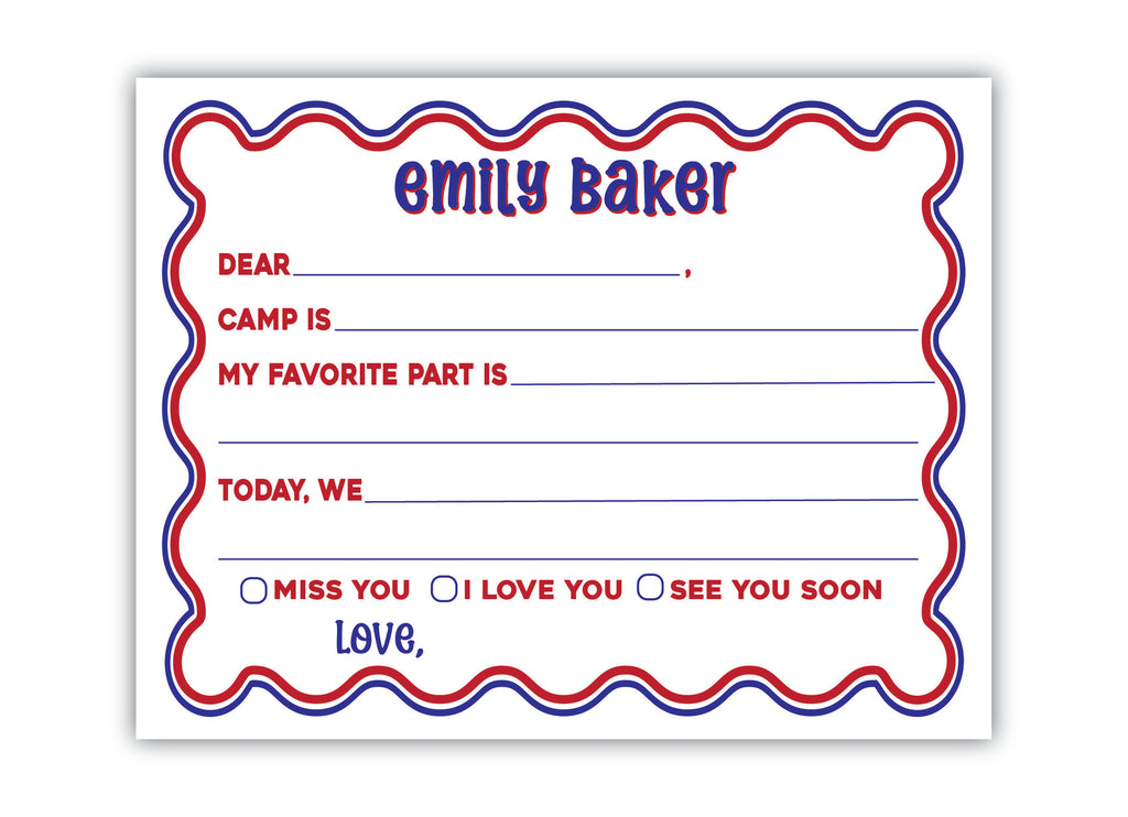 Scalloped Camp Stationery