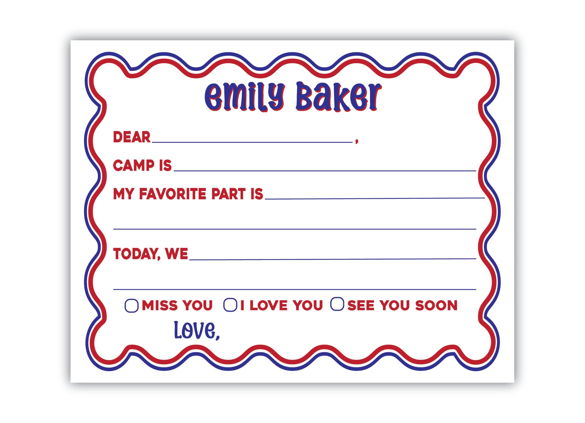 Scalloped Camp Stationery