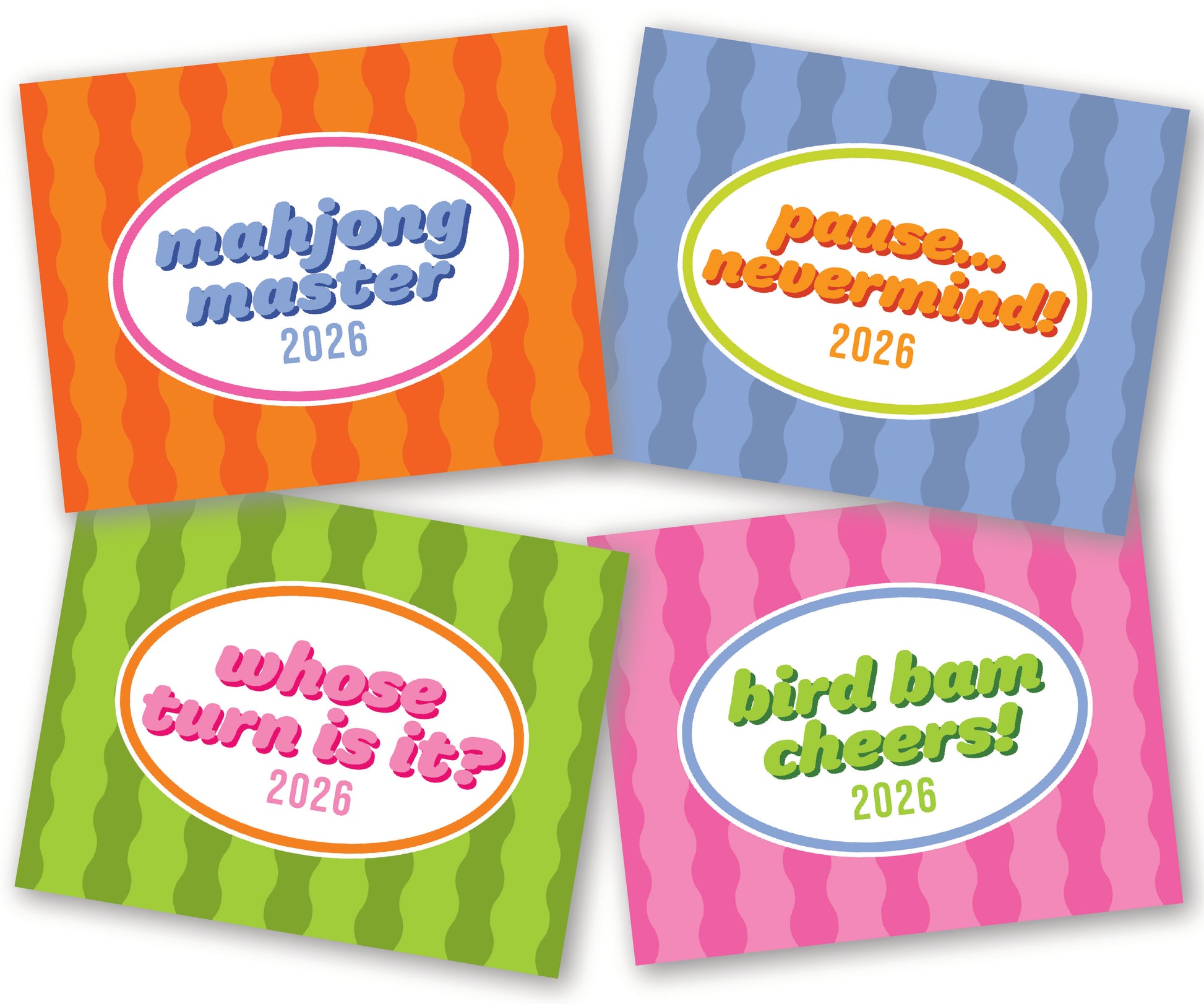 Bold Stripe Cheeky Mahjong (Set of 4 styles)