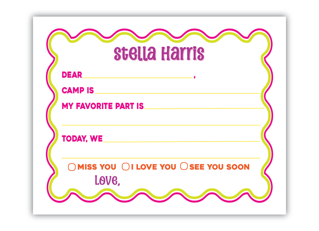 Scalloped Camp Stationery